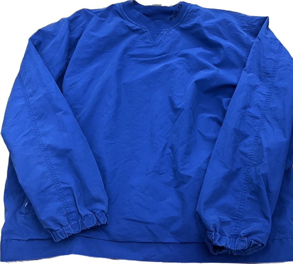 Polo Golf Ralph Lauren Pullover Men's Size XL Blue Windbreaker Jacket Spell Out